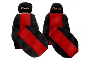 Калъфи за седалки по мярка CLASSIC за SCANIA G (01.2013-12.2016) - различни облегалки за глава - червени