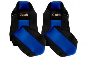 Калъфи за седалки по мярка CLASSIC за MAN TGX (01.2007-03.2020) - еднакви седалки ISRI - сини