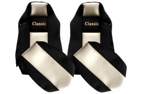 Калъфи за седалки по мярка CLASSIC за MAN TGX (01.2007-03.2020) - еднакви седалки ISRI - светлобежови