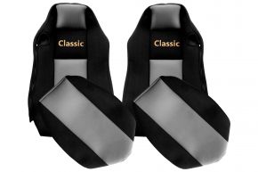 Калъфи за седалки по мярка CLASSIC за MAN TGX (01.2007-03.2020) - еднакви седалки ISRI - сиви