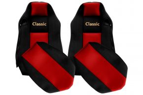 Калъфи за седалки по мярка CLASSIC за MAN TGX (01.2007-03.2020) - еднакви седалки ISRI - червени