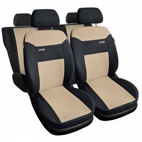 Универсални текстилни калъфи за седалки RS бежови, подходящи за Chevrolet Aveo