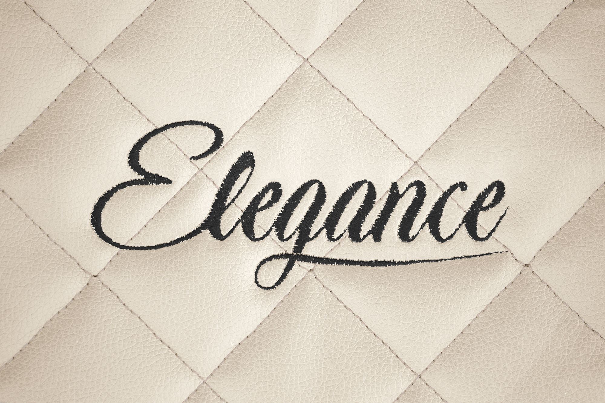 Детайл от бродерията Elegance: Светлобежово